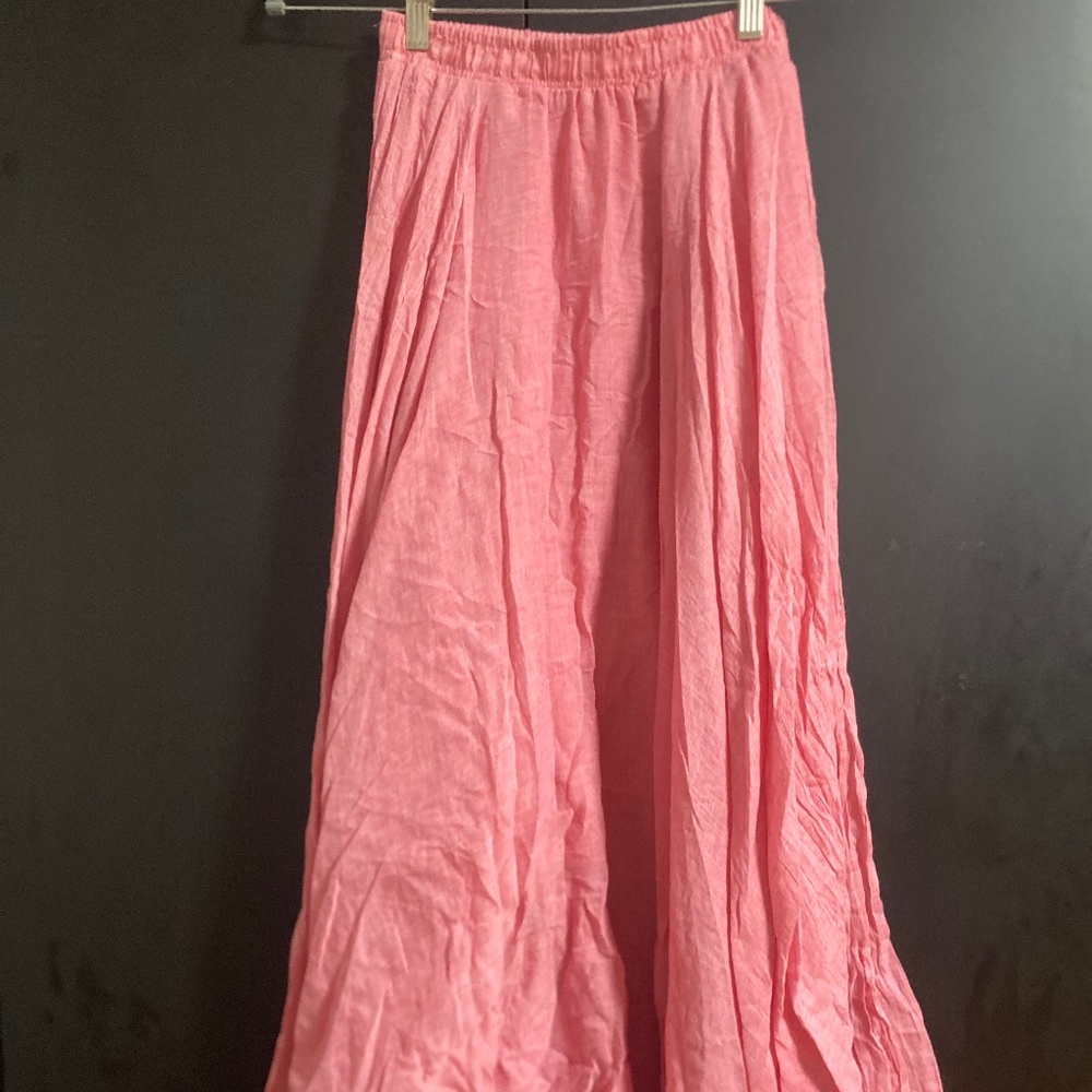 Women pink maxi skirt